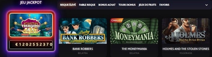 Jeux jackpots