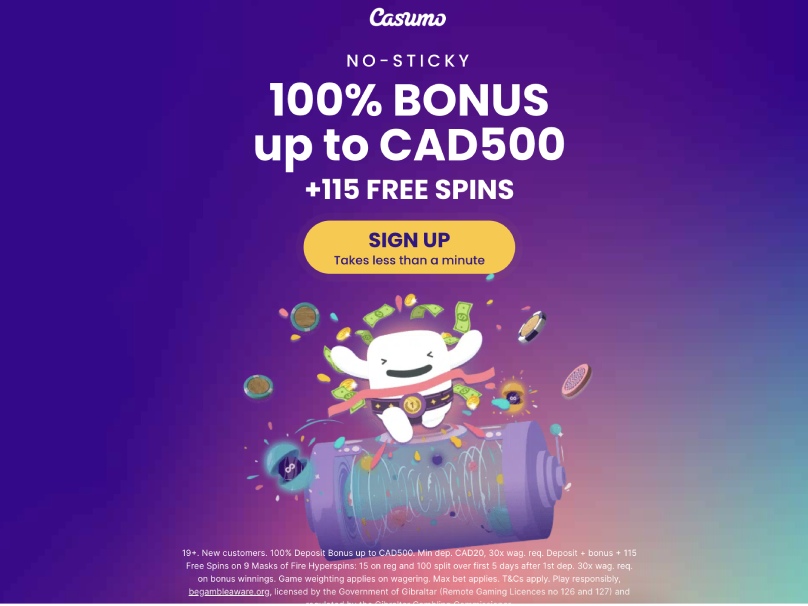 Aperçu de l'offre de bienvenue du casino Casumo